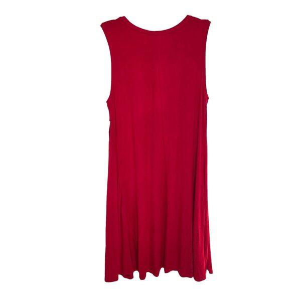 Style & Co Red A-Line Swing Dress Sleeveless Scoop Neck Large Rayon Summer Dress - Picture 5 of 12